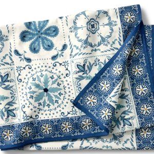 Agua Bendita x Target Cream/Blue/Navy Coral Tile Print Pareo, One Size